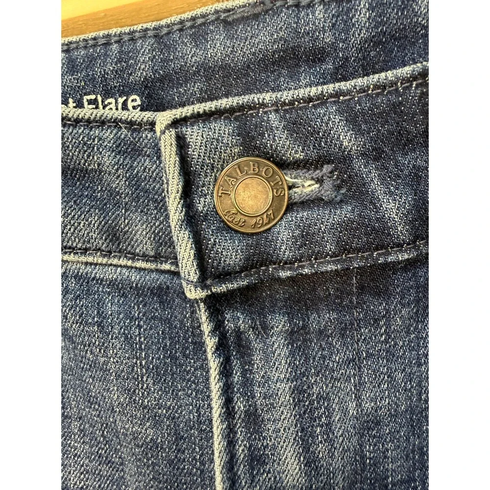 Talbots Flawless High Waist Flare Jeans Size 6 Blue Medium Wash Denim Retro